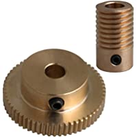 Los mejores  - CNBTR - Kit de Tornillo sinfín de latón (6 mm de diámetro Interior y 31 mm de diámetro Exterior) y Rueda Dentada de…